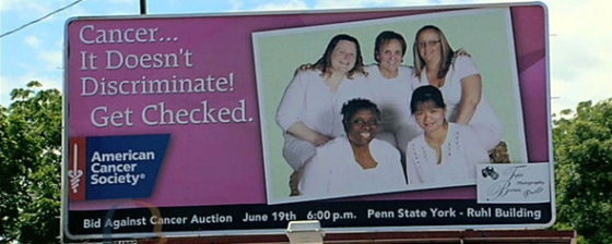 York billboards share powerful message: Cancer doesn't discriminate, get checked